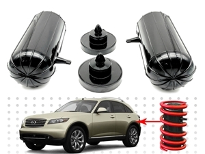 Пневмобаллоны в пружины Infiniti FX35, (S50), 2002-2008, задние усиленные, с боковым клапаном